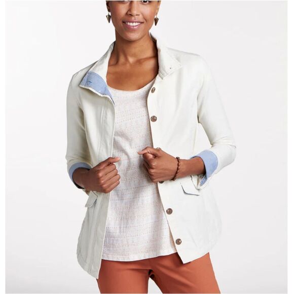 Toad & Co. Women's T1542601 Size Medium Salt Dusk Jacket Button Front NWOT - Picture 1 of 11